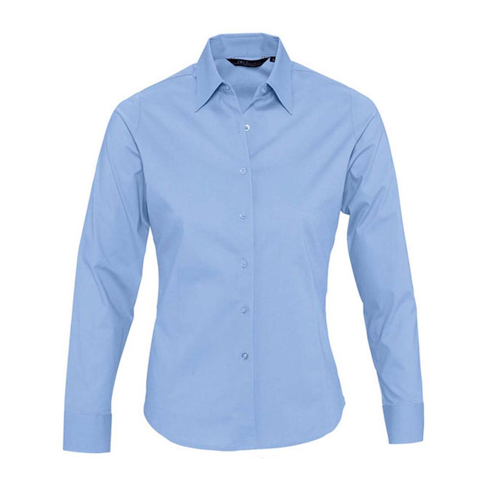 Langärmlige Slim-Fit Popeline-Bluse