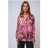 Elegante Satinbluse mit Blumenmuster