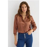 Elegantes Satin-Hemd mit Knopfleiste