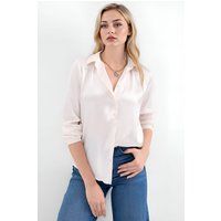 Elegantes Satin-Hemd mit Knopfleiste