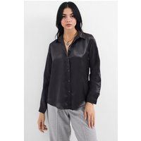 Elegantes Satin-Langarmhemd