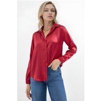 Elegante Satinbluse mit Knopfleiste