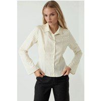 Gestreifte Hemdbluse im Slim-Fit
