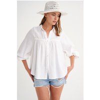 Strukturierte Bluse aus Baumwoll-Gaze
