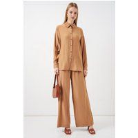 Strukturiertes Oversize-Hemd mit Knopfleiste