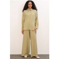 Strukturiertes Oversized Langarmhemd