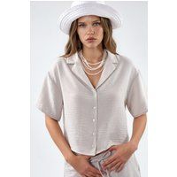 Texturiertes Kurzarm-Crop-Shirt
