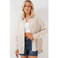 Texturiertes Gestreiftes Oversize-Hemd