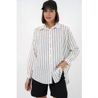 Strukturiertes gestreiftes Oversized-Hemd