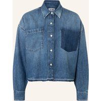Boxiges Denim-Hemd mit Tasche