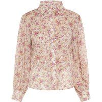Bluse mit Blumenmuster und Laternenärmeln