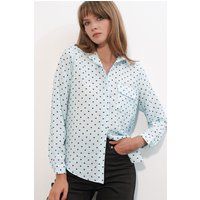 Oversize-Hemdbluse mit Pünktchenmuster