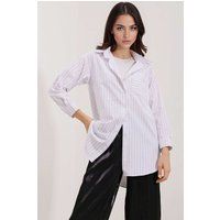 Oversized Gestreiftes Popeline-Hemd