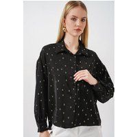 Oversize-Hemdbluse mit geometrischem Print