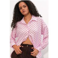 Übergroßes Polka-Dot-Crepeshirt