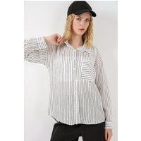 Gestreiftes Hemd in Oversize-Passform