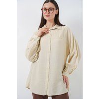 Oversized Hemdbluse aus Kreppgewebe