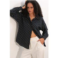 Gepunktetes Oversized-Crepe-Hemd