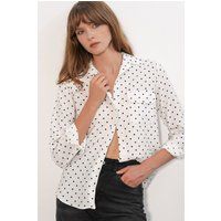 Gepunktetes Oversize-Webhemd