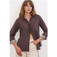 Fließendes Oversized Polka-Dot-Hemd