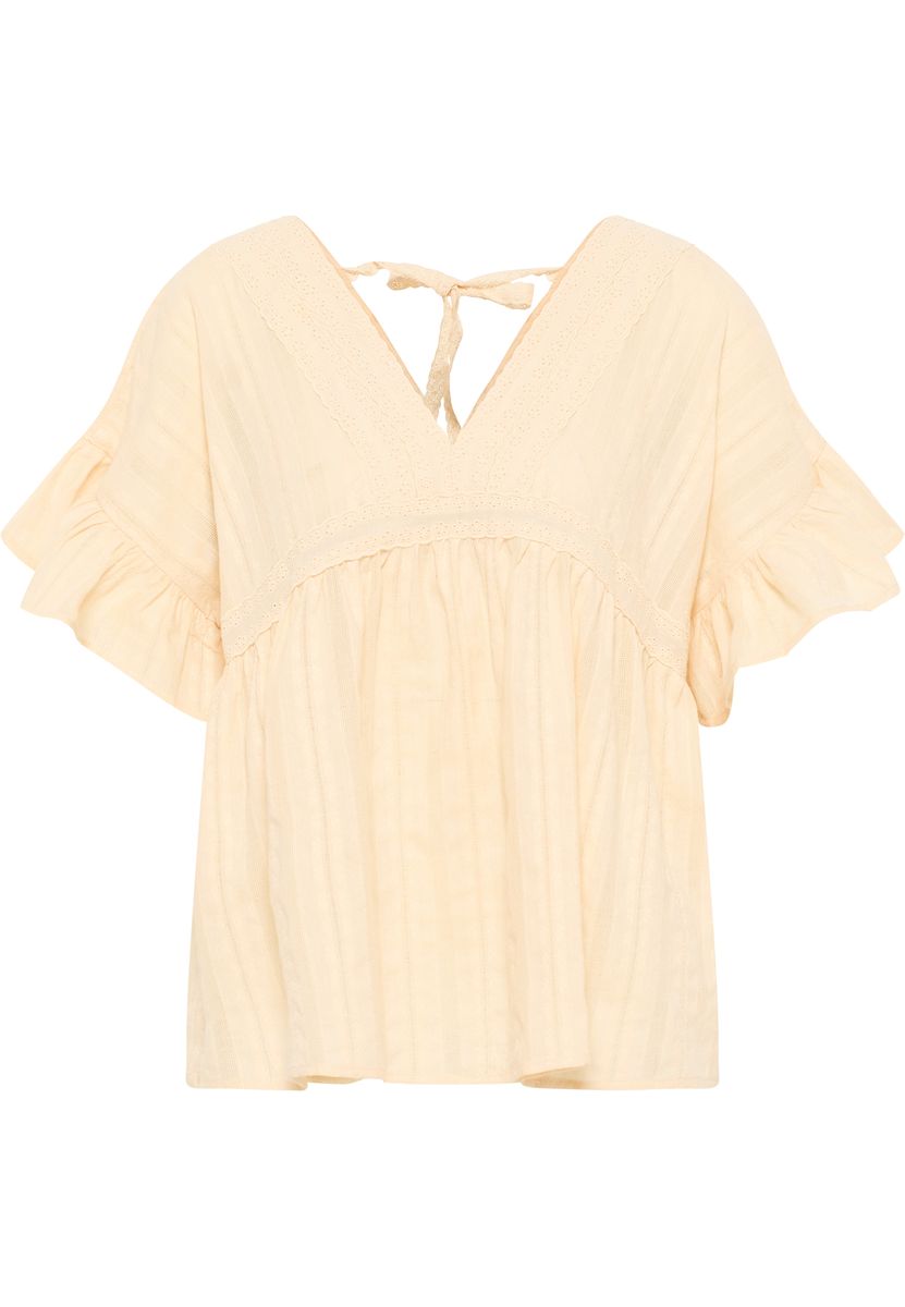 Boho-Bluse mit Lochstickerei und Rüschen