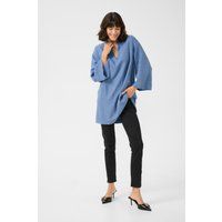 Longline Tunika mit V-Ausschnitt