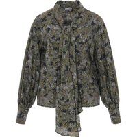 Chiffonbluse mit Schluppe und Blumenmuster