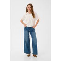 Bluse mit Lochstickerei und Biesen