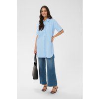Oversize-Kurzarmhemd in langer Form