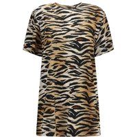 Strukturiertes Baumwolloberteil mit Tigermuster