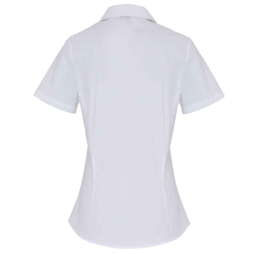 Schmal geschnittene Kurzarm-Popeline-Bluse