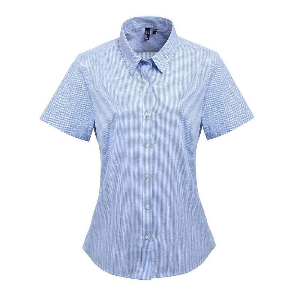 Kurzarmhemd mit Mikro-Gingham-Karo