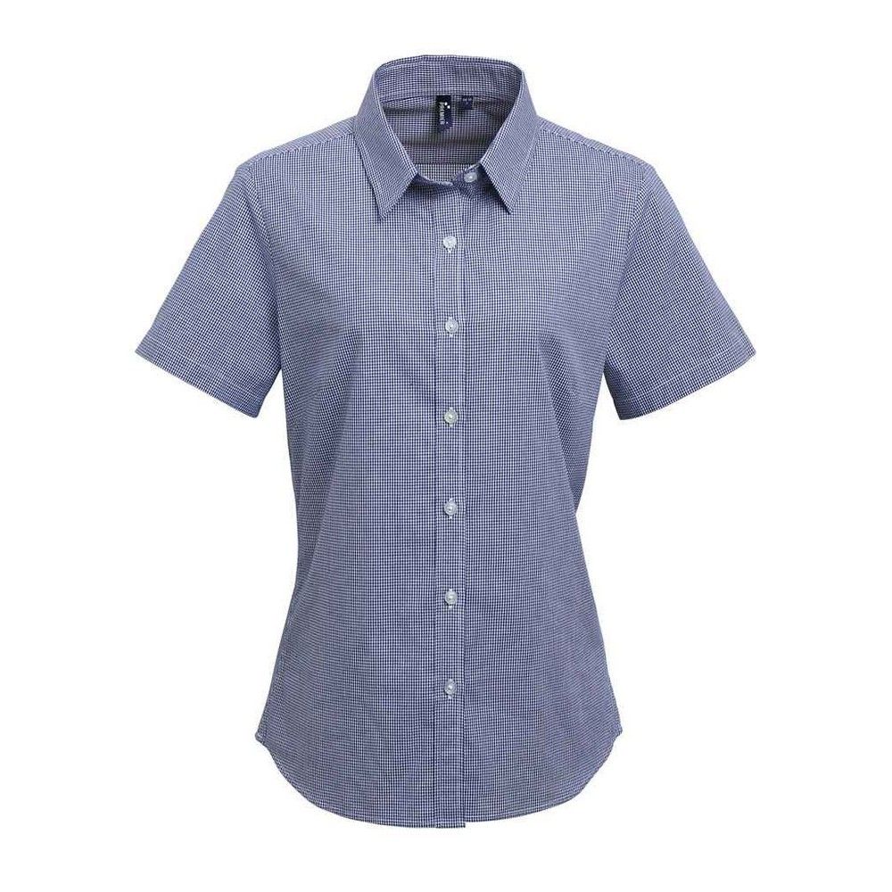 Kurzärmliges Gingham-Baumwollhemd
