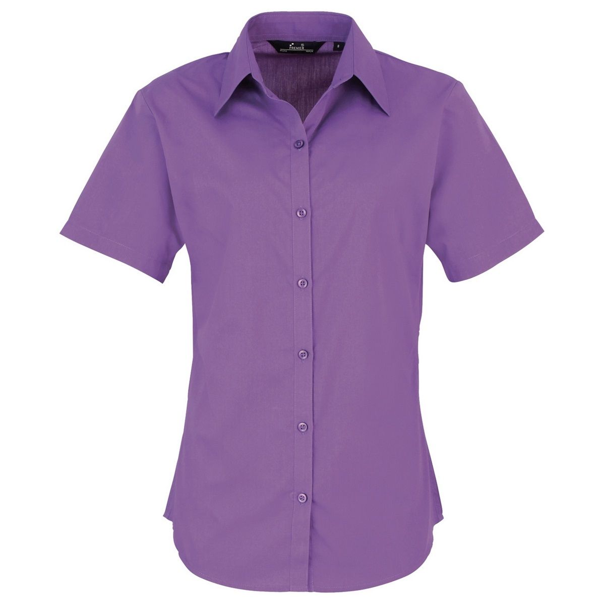 Taillierte Kurzarm-Popeline-Bluse