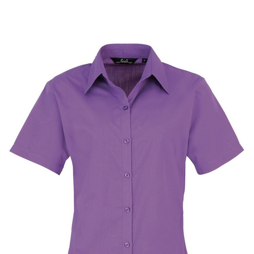 Taillierte Kurzarm-Popeline-Bluse