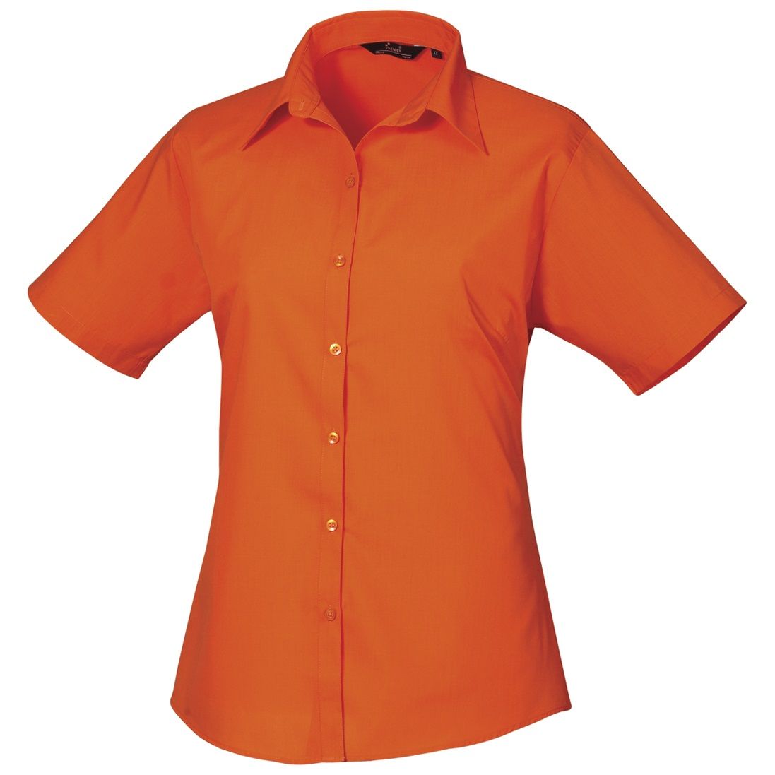 Taillierte Kurzarm-Popeline-Bluse