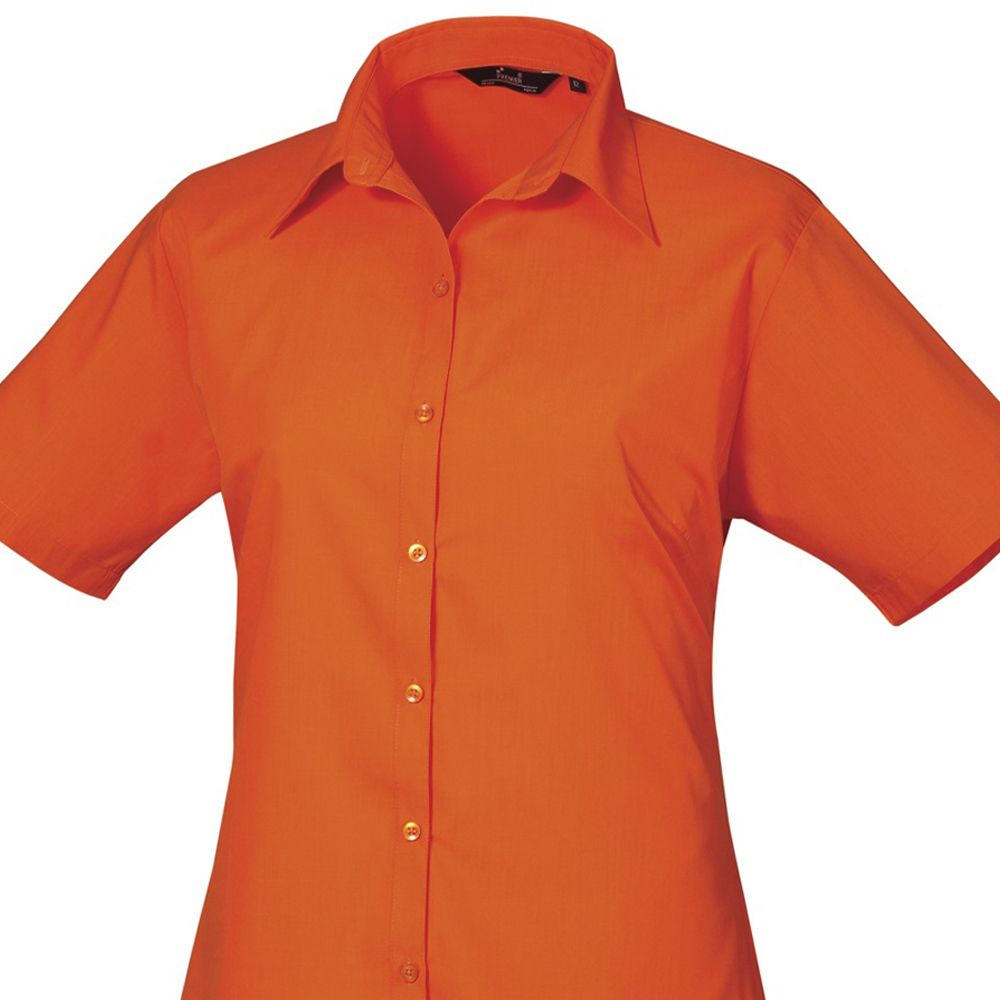 Taillierte Kurzarm-Popeline-Bluse