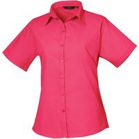 Taillierte Kurzarm-Popeline-Bluse