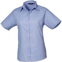 Taillierte Kurzarm-Popeline-Bluse