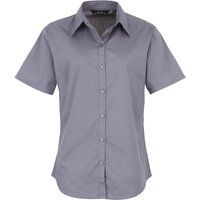 Taillierte Kurzarm-Popeline-Bluse