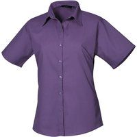 Kurzärmelige Popeline-Business-Bluse