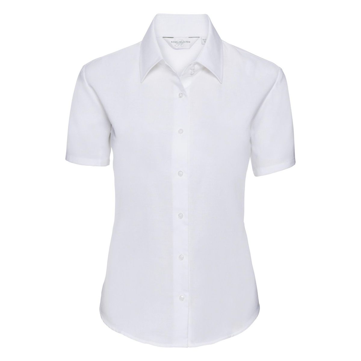Taillierte Kurzarm-Oxford-Bluse
