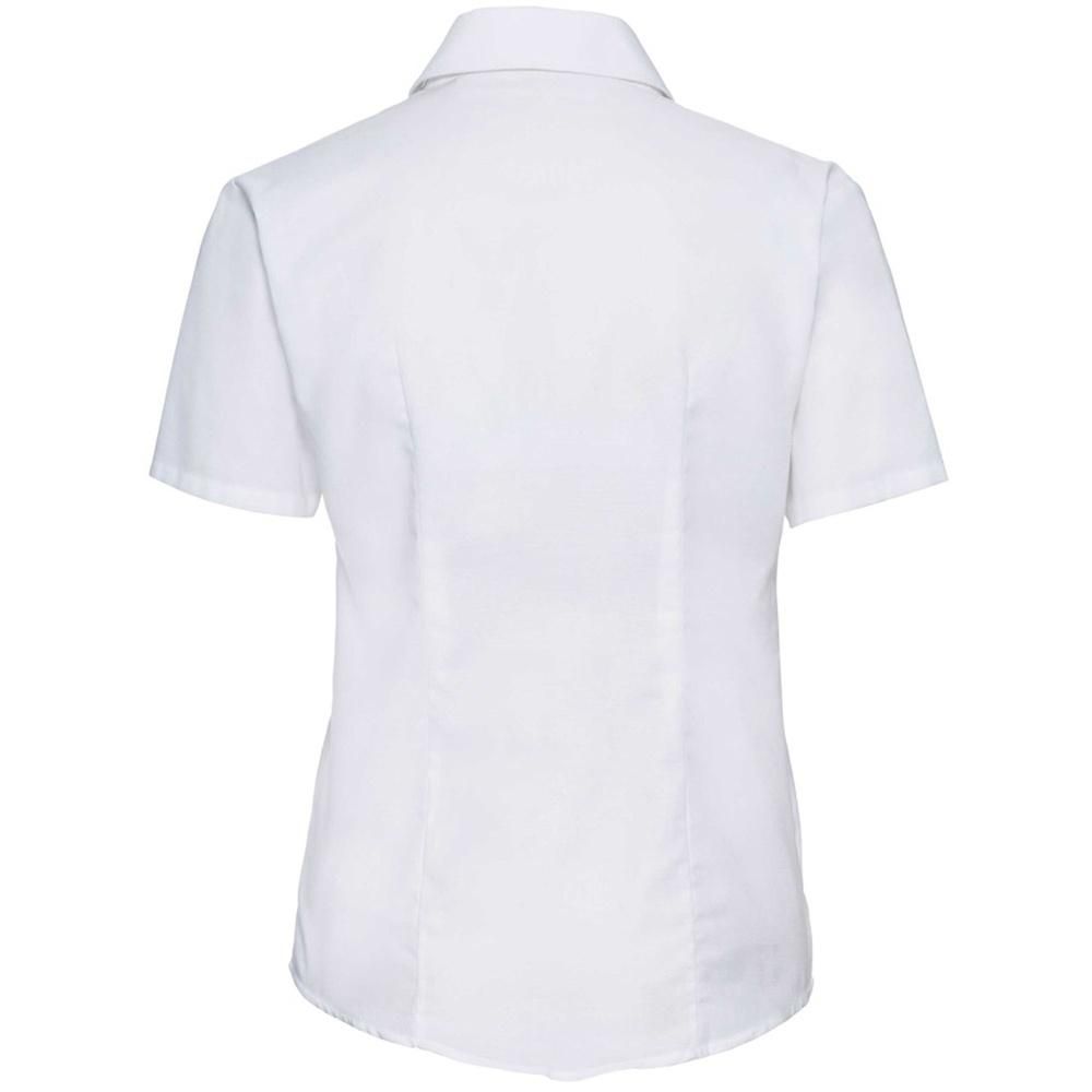 Taillierte Kurzarm-Oxford-Bluse