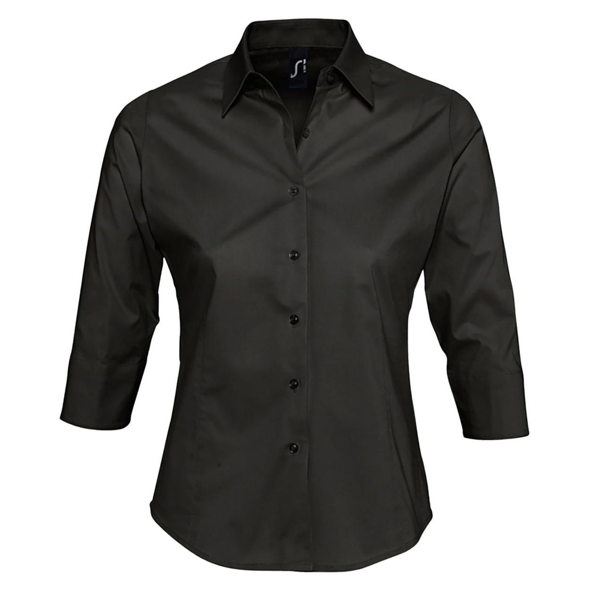 Taillierte Stretch-Baumwollbluse