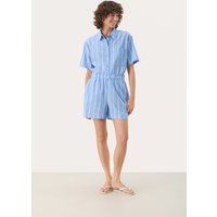 Gestreifte Leinen-Baumwolle Easy-Fit Shorts