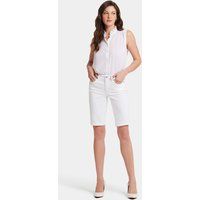 High-Rise Knielange Denim-Shorts