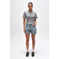 Jeans-Shorts mit Bundfalten