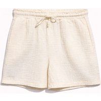 Hochtaillierte strukturierte Baumwollshorts