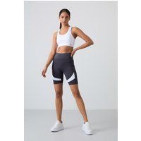 Hochtaillierte Biker-Shorts mit Kontrasteinsätzen
