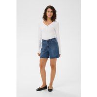 Jeans-Shorts mit aufgesetzten Taschen